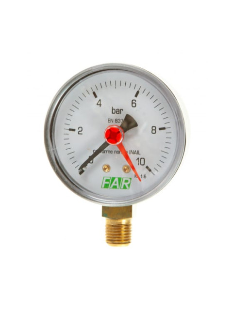 Манометр FAR 1/4" 0-10 бар радиальное соединение - 20-80 °C D63мм FA 2500 R10