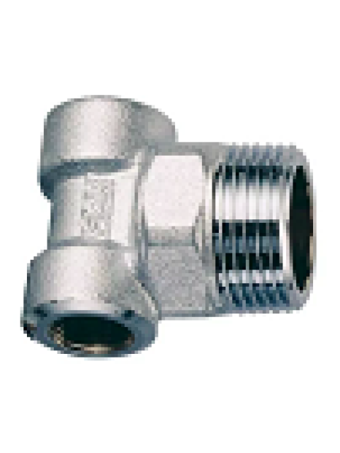 Тройник концевой FAR 1"НРх1/2"ВРх1/2"ВР для коллекторов хром FK 4061 112