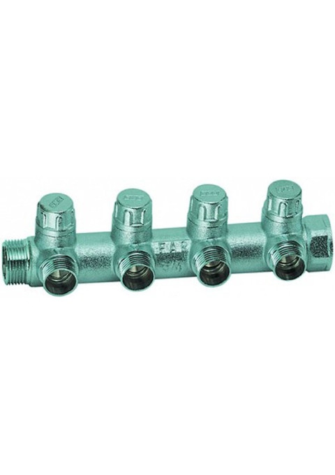 Коллектор запорный FAR 1"ВР 4 отвода 3/4"НР FK 3873 134