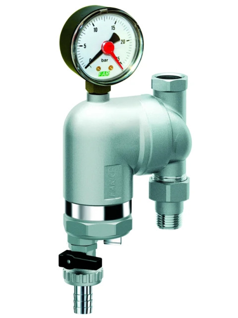 Фильтр FAR 3/4"(ВР-НР) 100 мкм с манометром и магнитной вставкой, поворотное соединение FA 39M6 34100