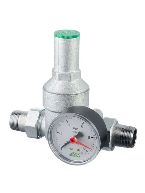 Редуктор давления FAR 1/2"(НР-НР) с манометром FA 2815 12