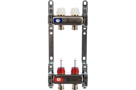 Коллектор из нержавеющей стали с расходомерами 11 вых., STOUT SMS 0917 000011